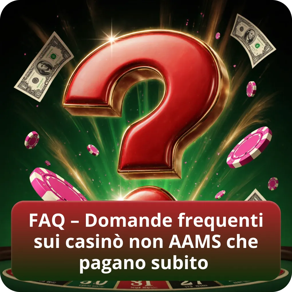 FAQ – Risposte alle domande più comuni sui casinò non AAMS a pagamento immediato